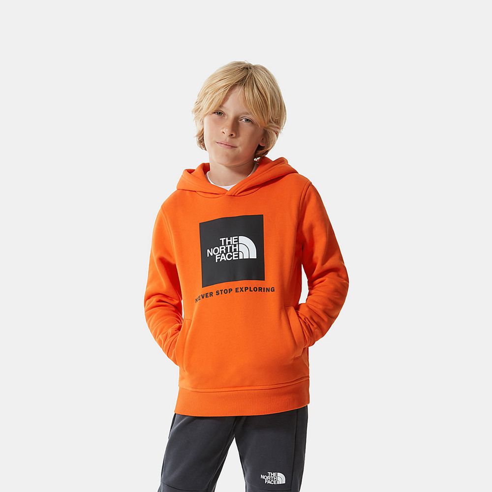 The North Face Hoodie Youth Australia - The North Face New Box Crew Red Orange (XQZ-302895)